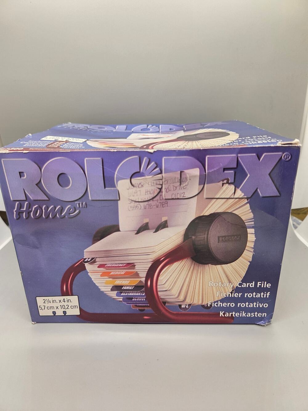 NEW Vintage Rolodex Home Rotary Card File 67300 Burgundy 375 - 2.25" X 4"Cards